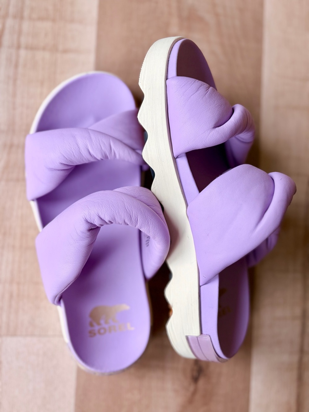 Sorel Womens Lavender Lilac Viibe Twist Slide Sandals Size 9 - Picture 4 of 9